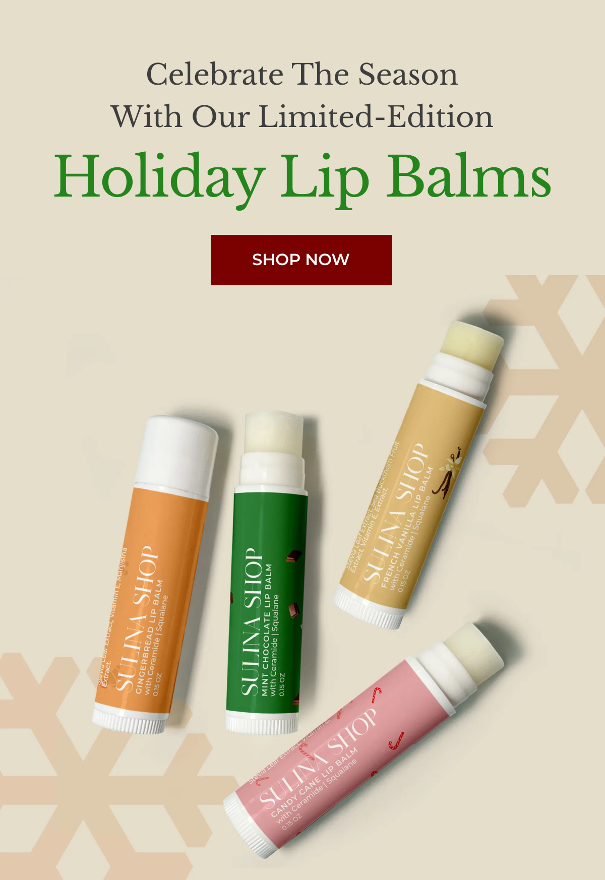 Celebrate the season with our limited-edition holiday lip balms